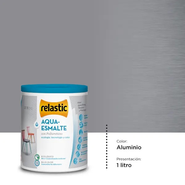 [AEA4] Aqua Esmalte al Agua con Poliuretano (Aluminio, 4 Litros)