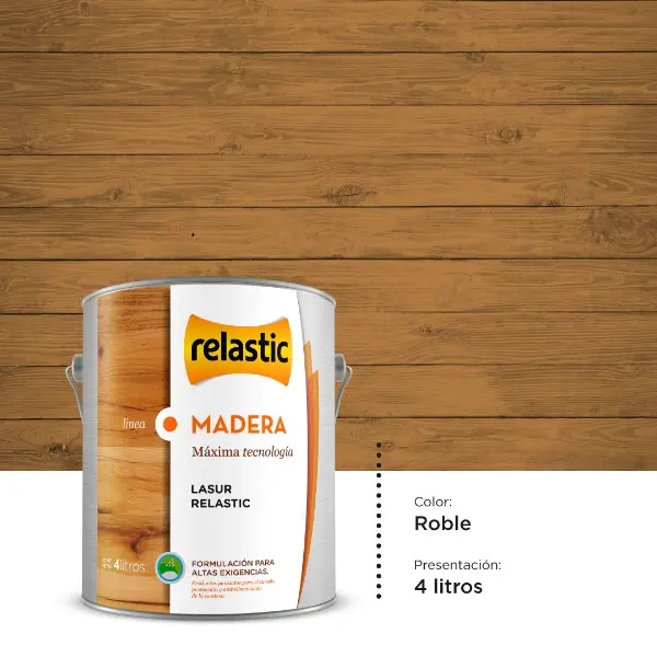 [LR4] Lasur Protector para Madera (Roble, 4 Litros)