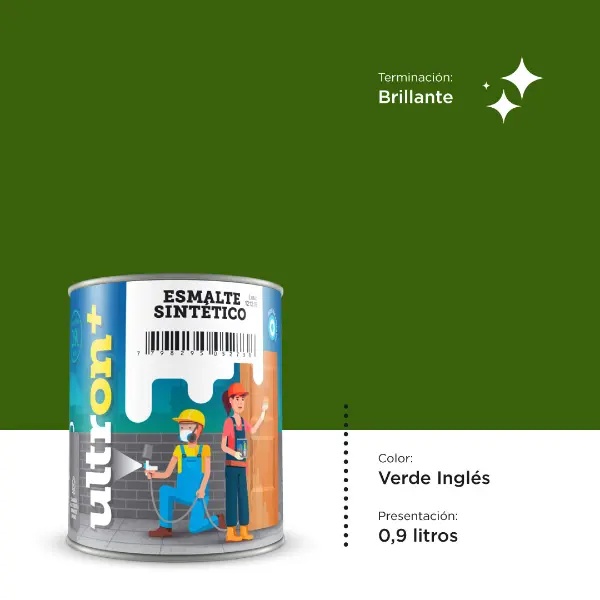 [UV1] Ultron Esmalte Sintetico (Verde Ingles, 0.9 Litro)