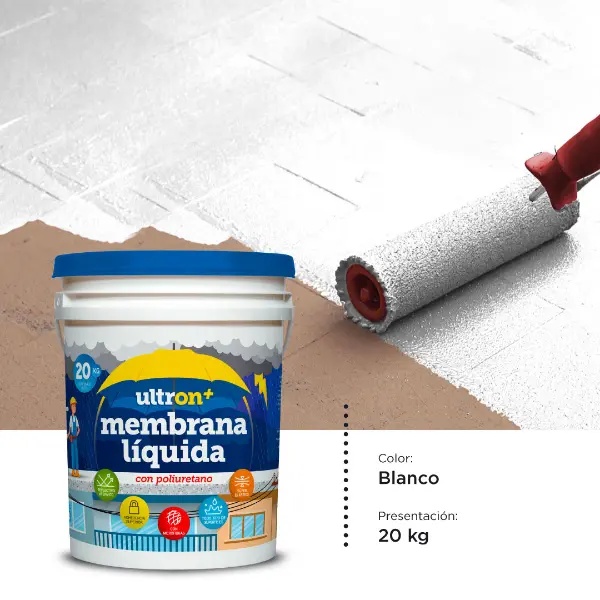 [UM20] Ultron Membrana Liquida con Poliuretano (Blanco, 20 Kgs)