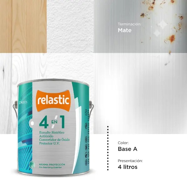 [41BAM4] 4 en 1 Esmalte Multifunción Mate (Base A, 4 Litros)