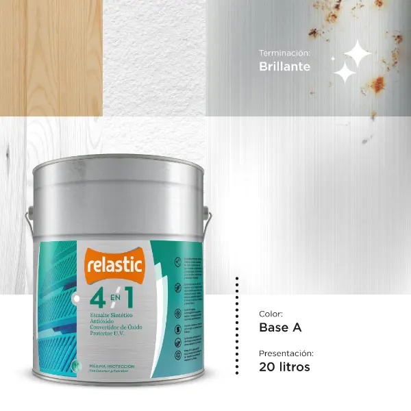 [41BA20] 4 en 1 Esmalte Multifunción Brillante (Base A, 20 Litros)